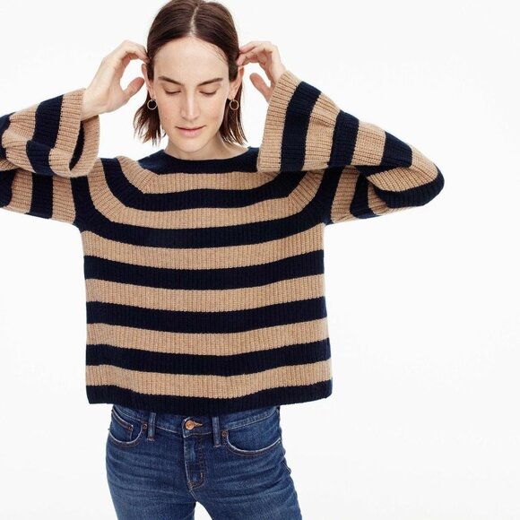J. Crew Sweaters - J. Crew Cashmere Ruffle-Sleeve Sweater size L NWT